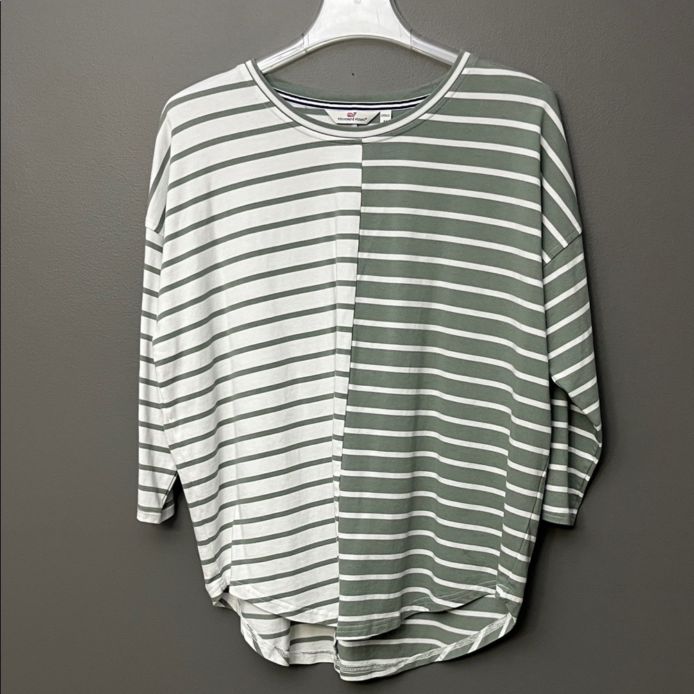 Vineyard Vines Women’s Two-Tone Striped 3/4 Sleeve Top - Size M